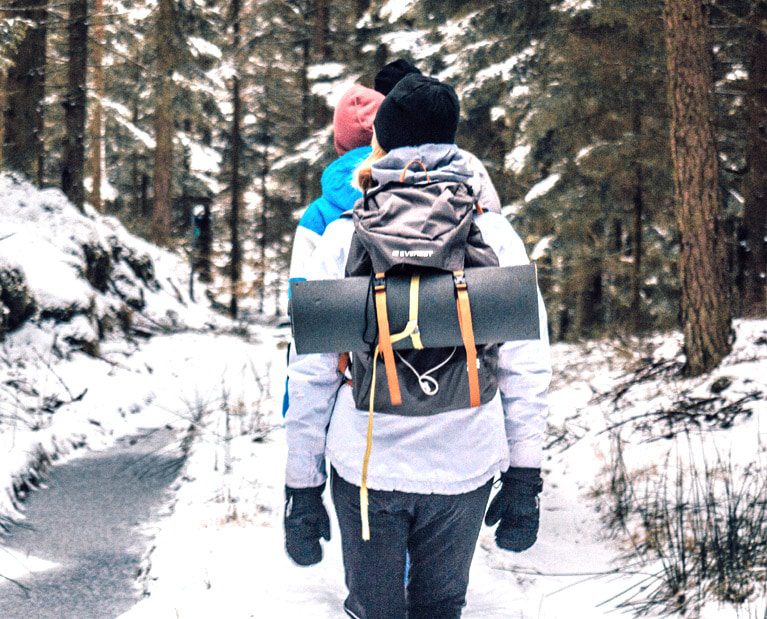 Safe winter workout hiking