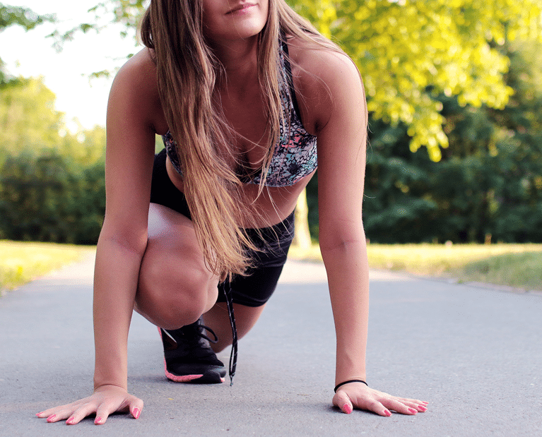 Woman running physical therapy springtime activity