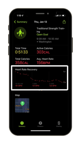 heart rate recovery on iphone